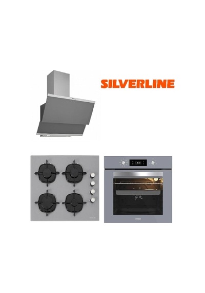 Silverline 3420 - CS5335S01 - BO65E4S01 Gri Cam Ankastre Set