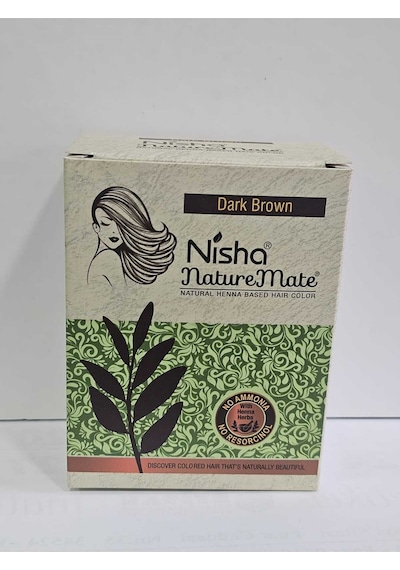 Nature Mate 6x10g Zarf Saç Beyaz Kapatıcı Hindistan Kınası Koyu Kahve Kına,fırcası Hediyeli