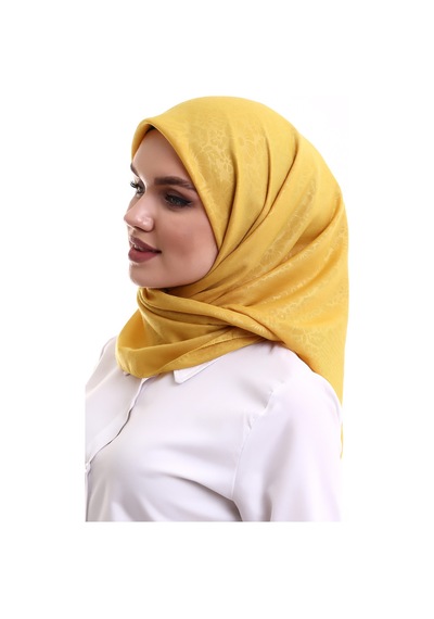 Kofra Desenli Baş Örtü - Sarı