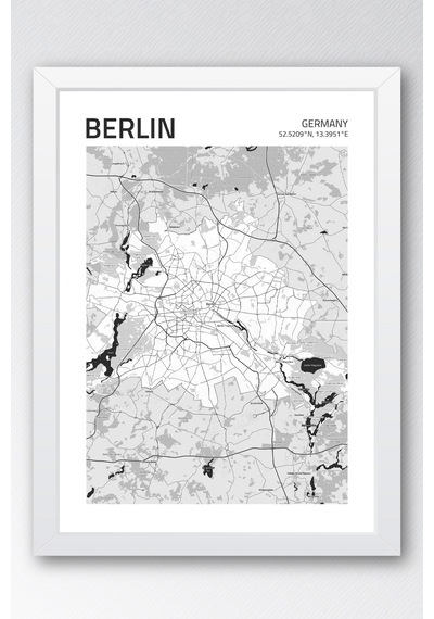 Berlin Almanya Germany Haritası Çerçeveli Tablo Lüks Salon Ofis Duvar Dekorasyonu Hediyelik Tablo Beyaz Berlin Almanya Germany Haritası Çerçeveli Tablo Lüks Salon Ofis Duvar Dekorasyonu Hediyelik Tablo Beyaz
