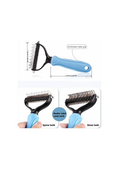 Köpekler İçin Astar Tırmığı, Uzun Diş Köpek Tırmığı + Deshedding Fırça Tarağı, Dökücü Alet Seti, Evci