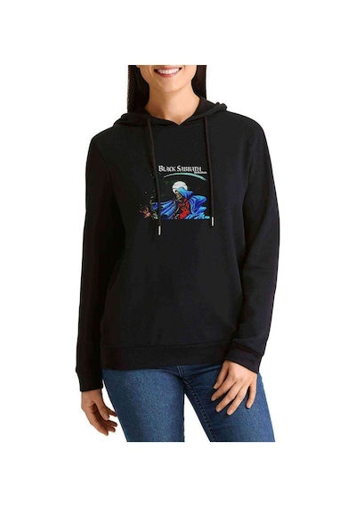 Black Sabbath Forbidden  Baskılı Siyah Kadın Kapşonlu Sweatshirt