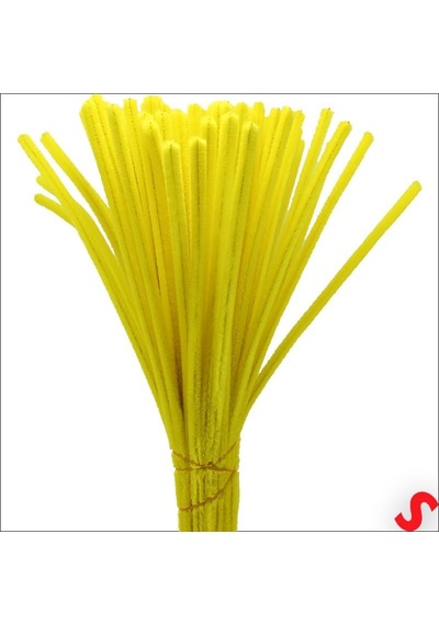 Şönil Çubuk 8 Mm Kalınlık 30 Cm Uzunluk, 100 Adet - Sarı