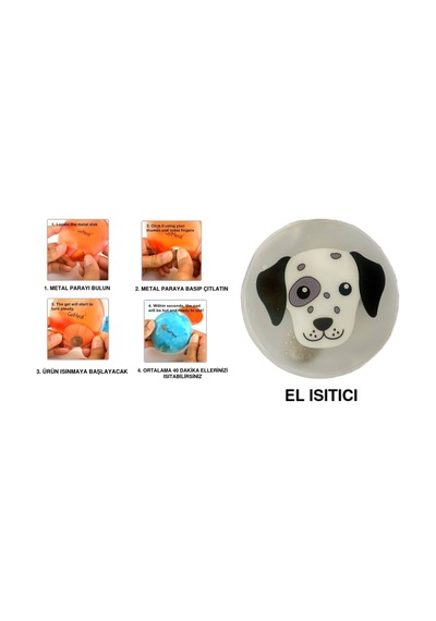 Köpekli Cep Sobası,el Isıtıcı,sıcak Su Torbası Pvc 9cm
