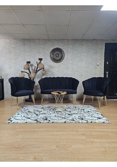 Zafir Gold Kaplama Tel Ayak Papatya Çay Seti Koltuk Takımı , Balkon, Salon, Ofis, Cafe Koltuk Takımı Siyah Zafir Gold Kaplama Tel Ayak Papatya Çay Seti Koltuk Takımı , Balkon, Salon, Ofis, Cafe Koltuk Takımı Siyah
