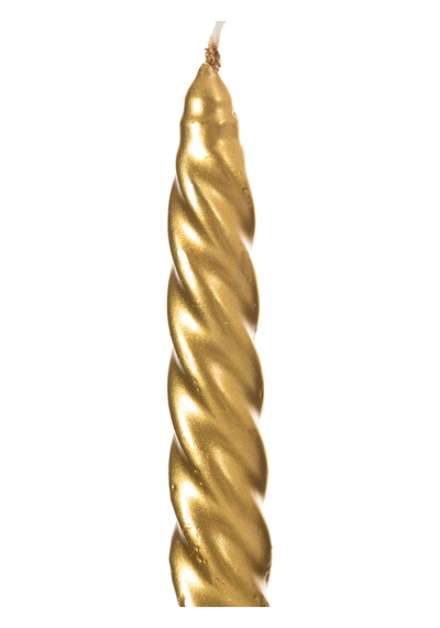 Mudo Home 2li Burgulu Şamdan Mum Gold 18cm 6355028