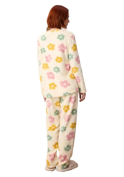 Ersefa Kadın Ayıcıklı Wellsoft Pijama Takımı Fonksiyonel Dayanıklı Kalit Pembe - Çok Renkli