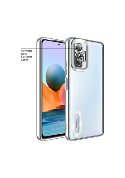 Xiaomi Redmi Note 10 Pro 4g Darbeye Dayanıklı Kamera Korumalı Silikon Kılıf Gümüş