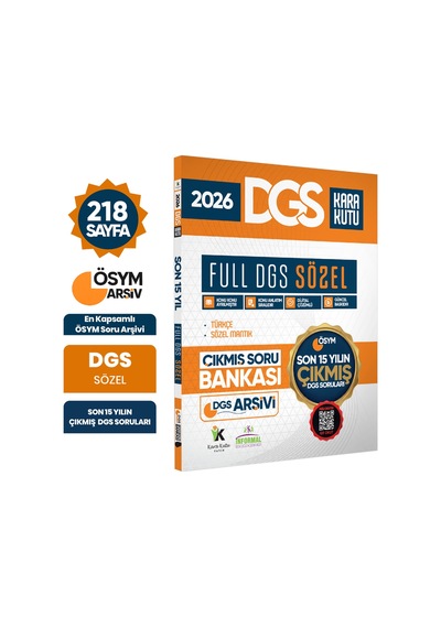 2026 FULL DGS SÖZEL Tek Kitap ÖSYM Çıkmış Soru Bankası Son 15 Yıl Sadece DGS PDF/Video Çözümlü