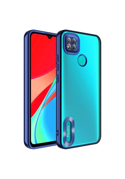 Xiaomi Redmi 9c Kılıf Kamera Korumalı Logo Gösteren Zore Omega Kapak Lacivert