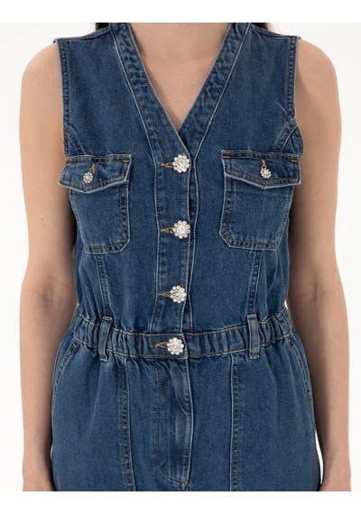Pierre Cardin Kadın Buz Mavisi Tulum Jean 50308961-vr095 Buz Mavisi