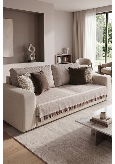 Villadia Home Textile Koltuk Örtüsü Koltuk Şalı Pamuklu Kaymaz Yumuşak Yıkanabilir 3 Lü Koltuk Kanepe Tekli Koltuk Örtüsü Çok Amaçlı Örtü 170 X 220 Mirakltört