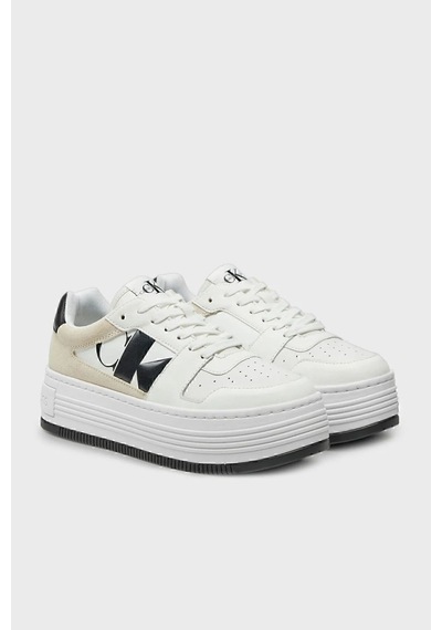 Calvin Klein Logolu Deri Kadın Sneaker Ayakkabı Yw0yw014820ld White-black Beyaz - Siyah Calvin Klein Logolu Deri Kadın Sneaker Ayakkabı Yw0yw014820ld White-black Beyaz - Siyah