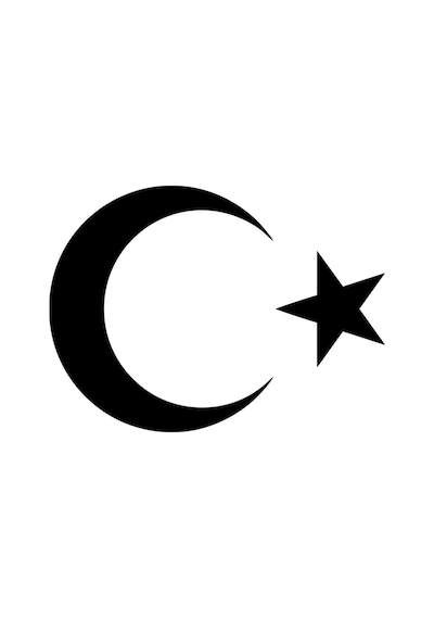 30 Cm Siyah Ay Yıldız Sticker Türk Bayrağı Sticker