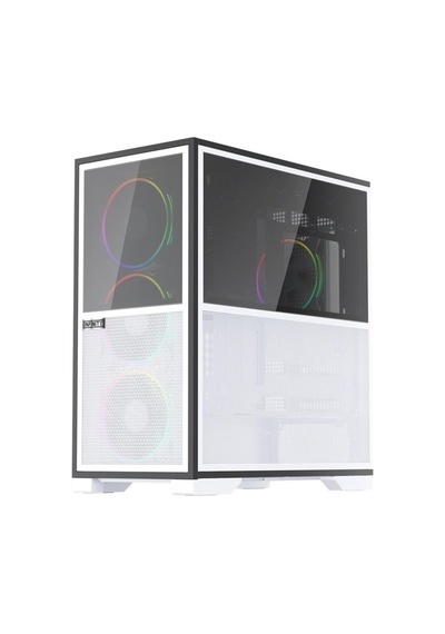 If8 Btf Beyaz Argb 4x12cm Fan Ters Çevirilebilir Temperli Cam Mesh Paneller Usb 3.0 E-atx