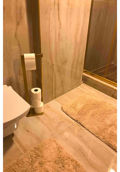 Aju Tuvalet Kağıtlığı Yedekli Gold Tasarım Ağır Döküm Ayaklı Devrilmez Banyo Tuvalet Kurulum Gerektirmez Gold
