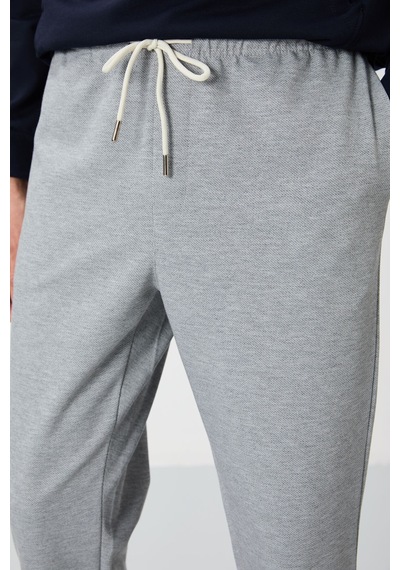 Tommy Life Gri Melanj Yüzeyi Dokulu Standart Fit Erkek Eşofman Alt - 82156 GB MELANJ