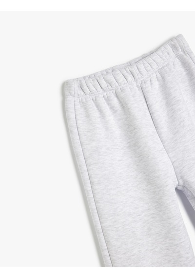Koton Beli Lastikli Basic Jogger Eşofman Altı Kar Melanj 5wkg40329ak Gri Melanj