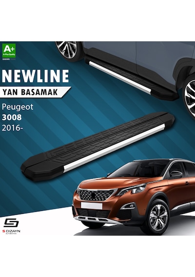 S-dizayn Peugeot 3008 2 Newline Krom Yan Basamak 183 Cm 2016 Üzer