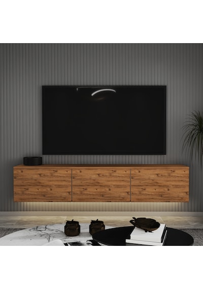 T0020 Alston Duvara Monte Tv Ünitesi Led Işıklı, Modern Tasarım, 160 Cm - Atlantik Çam Atlantik Çam T0020 Alston Duvara Monte Tv Ünitesi Led Işıklı, Modern Tasarım, 160 Cm - Atlantik Çam Atlantik Çam