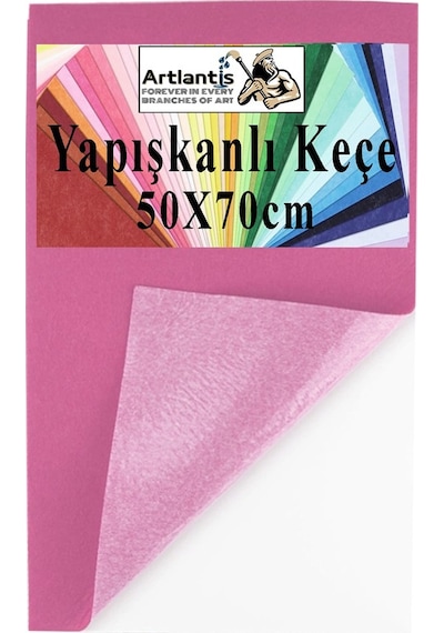 Yapışkanlı Keçe 50x70 Cm 1 Adet 2.0 Mm Kendinden Yapışkanlı Renkli Hobi Keçesi Elişi Keçe Kumaşı Anasınıfı Kreş Etkinlik Açık Pembe