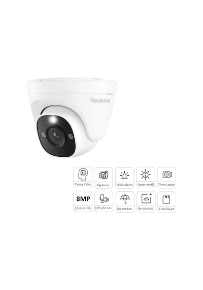 Reolınk 8mp Dome 2.8mm Renkli Ip Kamerası Poe Ip67 P334