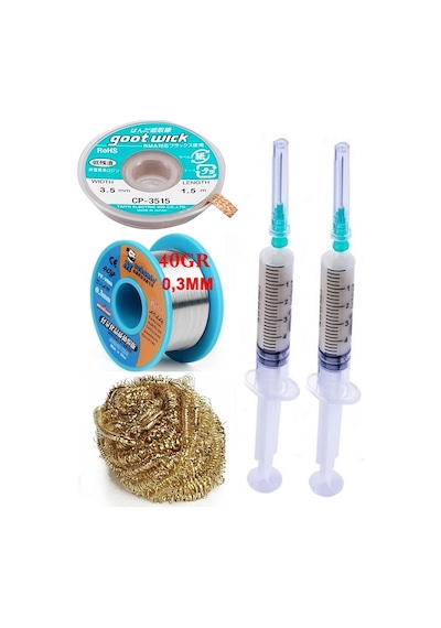 Mechanic /lehim Teli 40gr 0,3mm Lehim Toplama Cp-3515 Emme Teli 3,5mm Havya Ucu Temizleme Teli Set St05