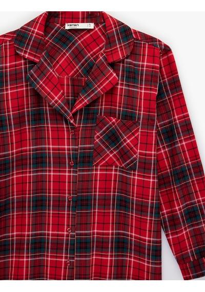 Koton Pamuklu Gömlek Yaka Düğmeli Ekose Pijama Üstü Kırmızı Ekose 6wlk60009mw Kırmızı Ekoseli Koton Pamuklu Gömlek Yaka Düğmeli Ekose Pijama Üstü Kırmızı Ekose 6wlk60009mw Kırmızı Ekoseli