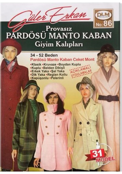 Güler Erkan Provasız Pardösü Manto Kaban Giyim Kalıpları No:86