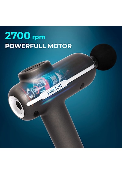 Prıxton Masaj Tabancası Sinerji Mgf80 Güç 50w, 2700 Rpm, 5 Hız, 4 Kafa, Kablosuz Ve Hafif Tasarım