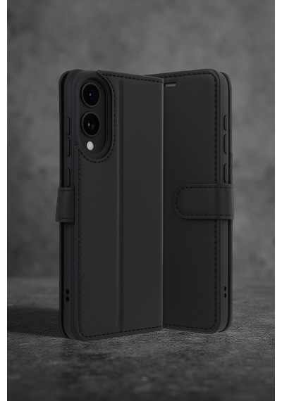 Samsung Galaxy S25 Uyumlu Edge Trend S Plus Kapaklı Kılıf - Siyah