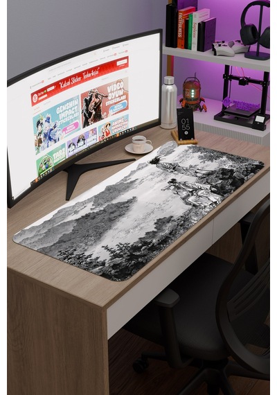 Vagabond Kaymaz Dikişli Kauçuk Oyuncu Mousepad V5 - 90x40 Xxl Gaming Mouse Pad Fare Altlığı