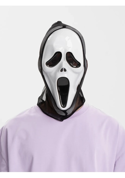 Kapşonlu Çığlık Maskesi Scream Maskesi - Hayalet Maskesi 33x21 Cm Standart