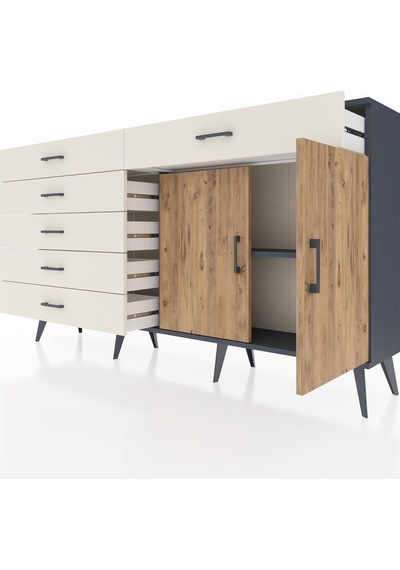 Arges Konsol Tek Raflı 6 Çekmeceli 2 Kapaklı 176x30x99 Antrasit-ç Antrasit-çam/aytaşı Arges Konsol Tek Raflı 6 Çekmeceli 2 Kapaklı 176x30x99 Antrasit-ç Antrasit-çam/aytaşı