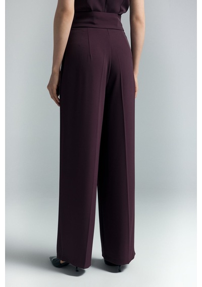 Talia Düğme Detaylı Pantolon - Mürdüm-137301