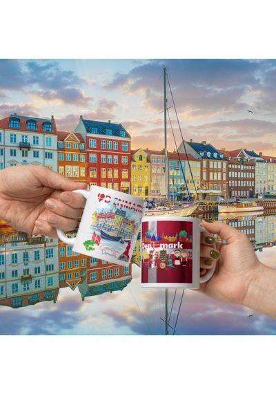 Danimarka Kupa Bardak 2 Adet Seyahat Hatıra Denmark Mug