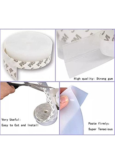 Tech 5 Metre Kapı Ve Pencere Bandı, Kendinden Yapışkanlı Şeffaf Silikon Fitil, Pvc Kapı Pencere Contası, Duşaka 0.05 M