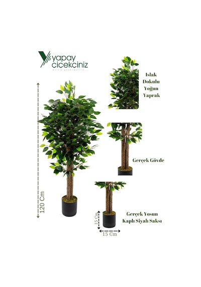 Yapay Çiçekçiniz 120 Cm Benjamin Ağacı