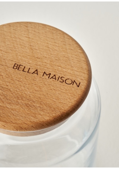 Bella Maison Joye Ahşap Kapaklı 3'lü Kavanoz Seti 890 CC Naturel