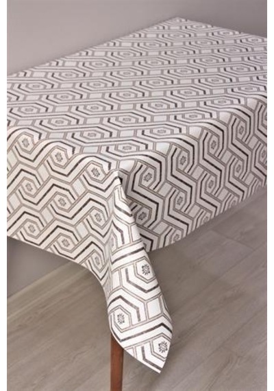 Elyaf Astarlı Silinebilir Pvc Muşamba Masa Örtüsü 1193-2çzgeskitme-kahverengi