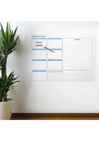 Stickerı Takvim X 56 Cm 70 Cm Haftalık Planlayıcı Manyetik Duvar