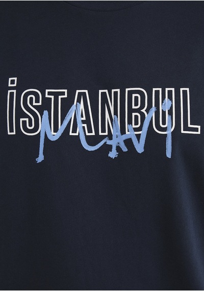 Mavi - İstanbul Baskılı Lacivert Tişört 067114-34319-Lacivert