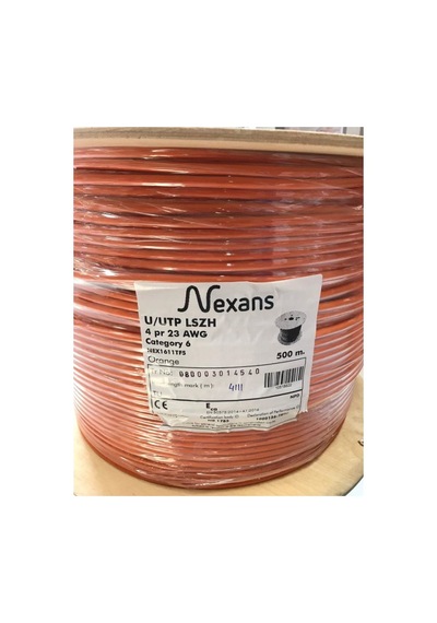 Nexans Nex1611tf5, Turuncu, Cat6, 500m, 23awg 0,58mm , Utp, %100 Bakır, Lszh Halogen Free, Makara, Kablo Diğer