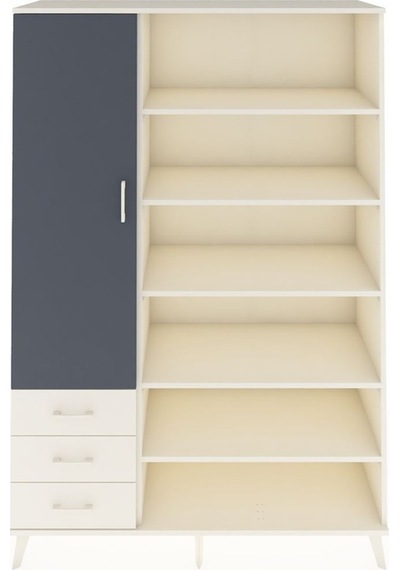 Hyperion Dolap 9 Raflı 3 Çekmeceli 3 Kapaklı 132x44x195 Aytaşı-antrasit/aytaşı Antrasıt/aytası