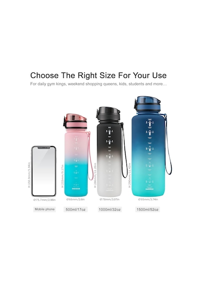 Spor Su Şişesi 500ml/800ml/1000ml, Bpa İçermeyen Tritan Sızdırmaz Yeniden Kullanılabilir Su Şişeleri Yetişkinler İçin Süzgeçli Çocuklar Okul Spor Salonu Koşu Açık Hanana 1000ml, Siyah Beyaz Diğer Spor Su Şişesi 500ml/800ml/1000ml, Bpa İçermeyen Tritan Sızdırmaz Yeniden Kullanılabilir Su Şişeleri Yetişkinler İçin Süzgeçli Çocuklar Okul Spor Salonu Koşu Açık Hanana 1000ml, Siyah Beyaz Diğer