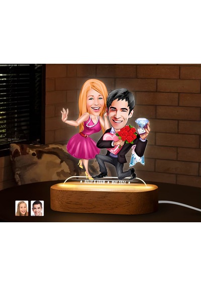 Bk Gift Kişiye Özel Sevgili Karikatürlü Dekoratif 3d Biblo Led Işıklı Gece Lambası-9, Düğün Hediyesi, Yıl Dönümü Hediyesi Kobitmeyen138284 Bk Gift