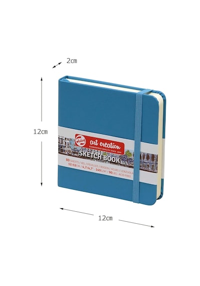 Unbekannt Sketchbook Royal Hardcover Eskiz Defteri 80 Yaprak 140 Gsm 12 X 12 Cm - Göl Mavisi Ka