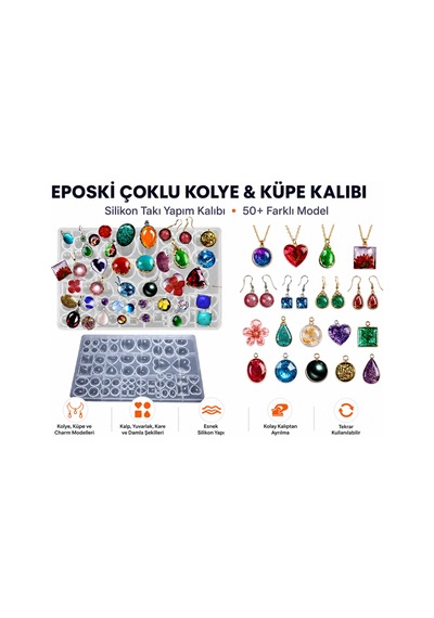 Epoksi Çoklu Kolye & Küpe Kalıbı