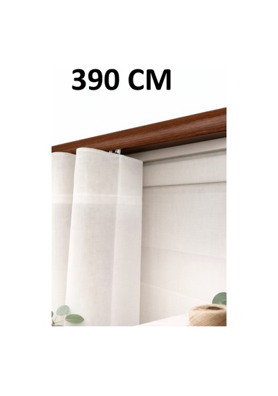 Ceviz Dekoratif Ray 2 Kanallı Dekoratif Metal Perde Kornişi Ceviz390cm - 847807672 Ceviz390cm