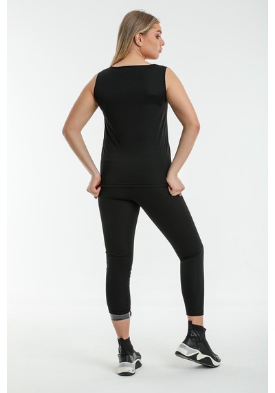 Fit Women Sauna Termal Tayt Atlet Takım 4410-4412 Siyah